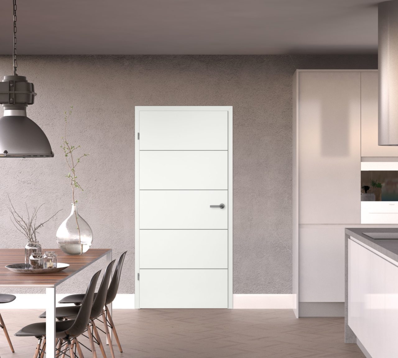 bloc porte rainures à recouvrement blanche