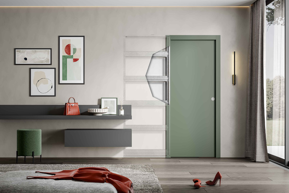 Porte à galandage coulissante