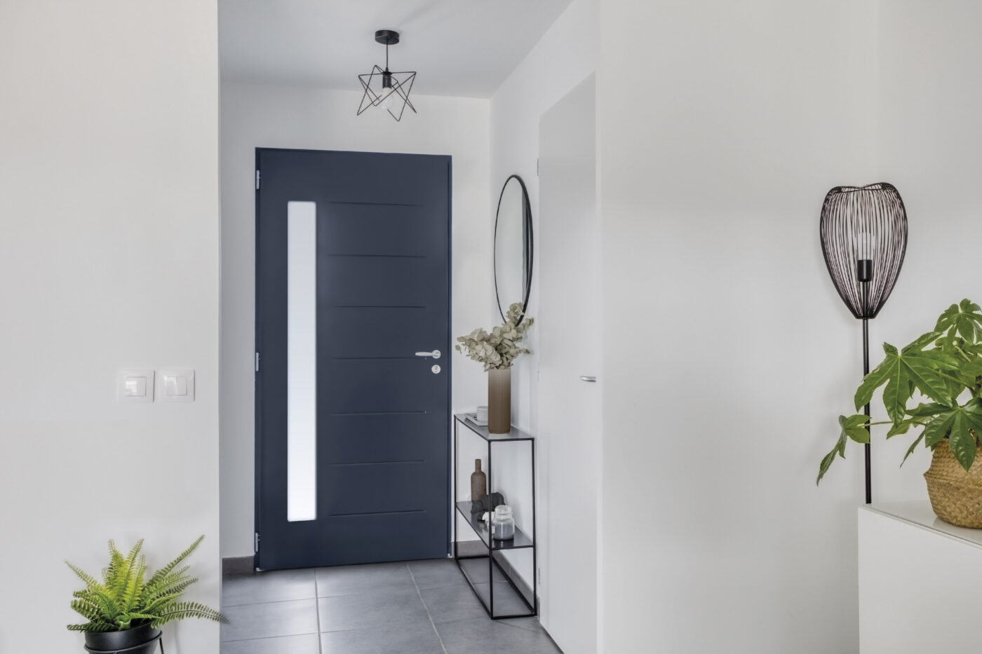 Porte d'entrée acier grise BEL M