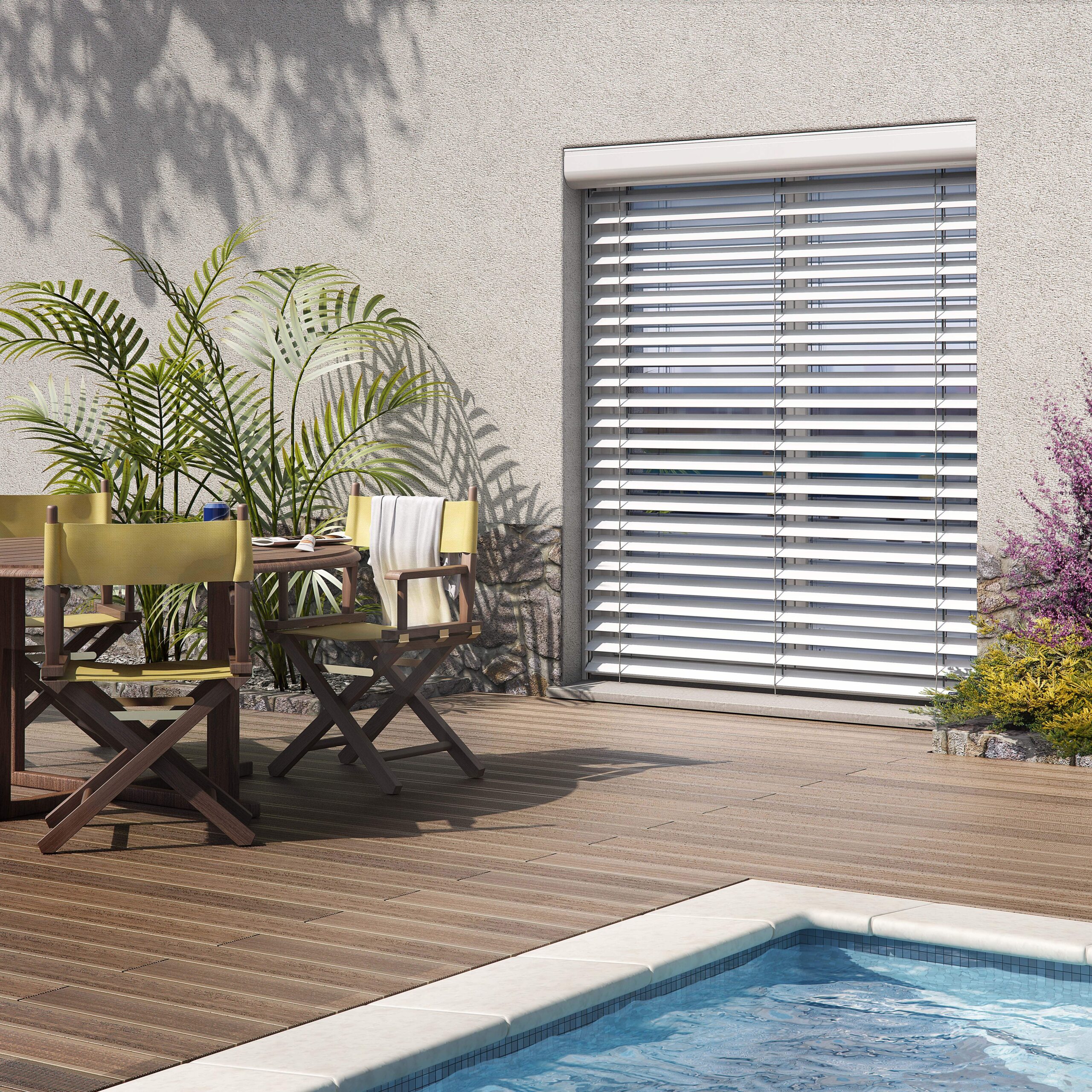 brise soleil orientable blanc