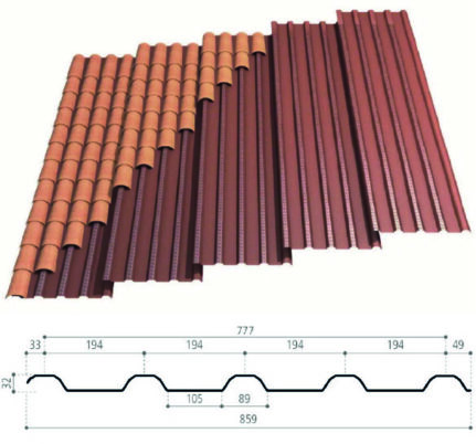 Bac acier sous tuiles caractéristiques